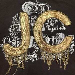 Juicy Couture Embellished Black Top